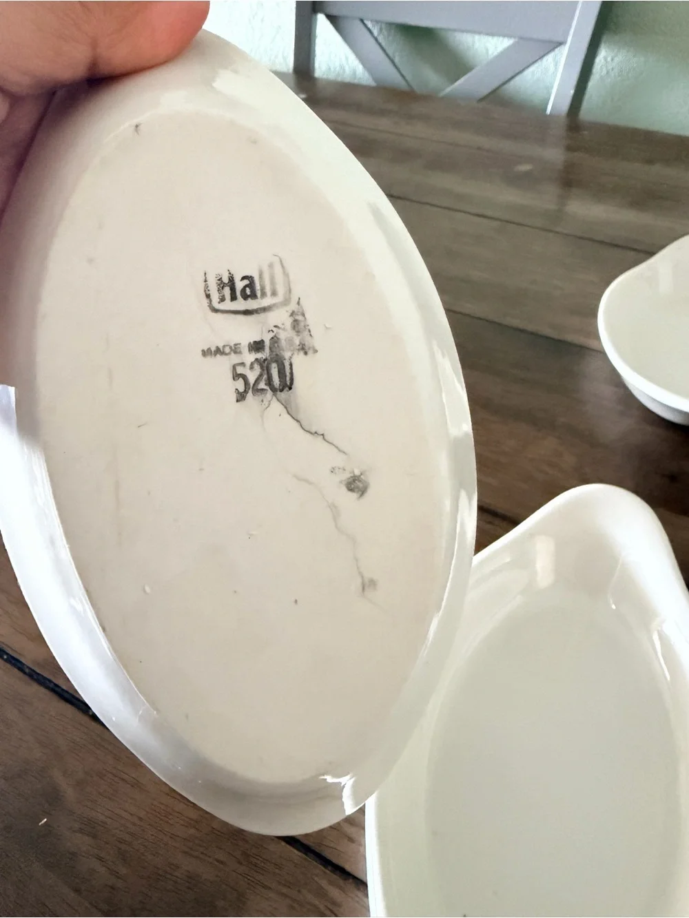 Set of 4 Vintage Hall China #520 White Oval Au Gratin Baking Dishes USA